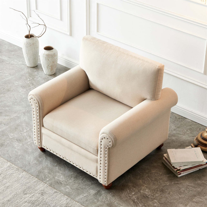 Chaise de salon simple avec pieds en bois, coussin en éponge hautement élastique et structure durable pour plus de confort et de style.