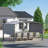 Aluminum Outdoor Pergola with Slightly Arched Canopy and Retractable Shade-97910842-97910840
