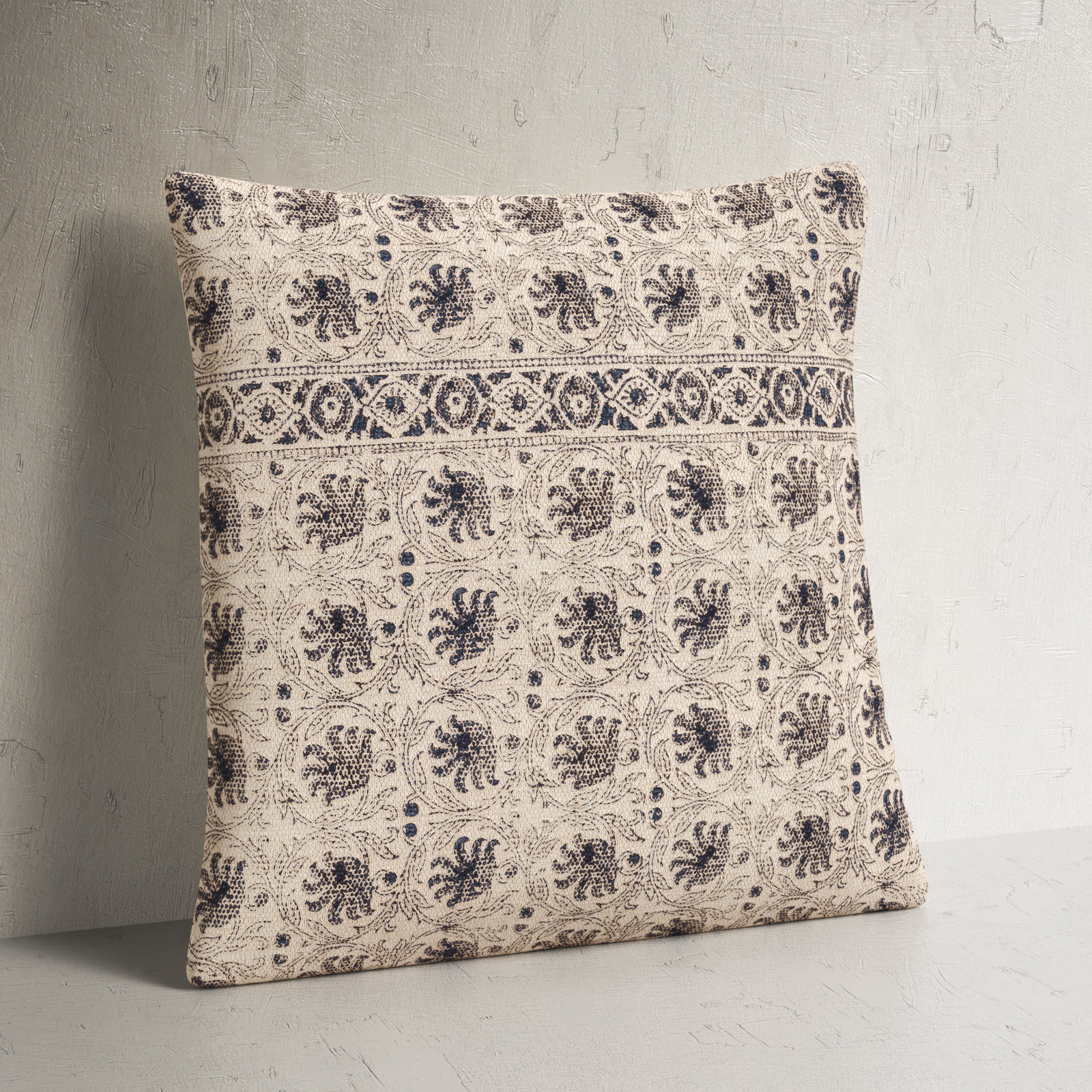 Marianne Floral Cotton Throw Pillow, 18" x 18"
