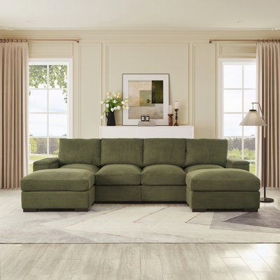 Canapé modulaire à assise profonde avec repose-pieds, canapé-lit Faaliliu