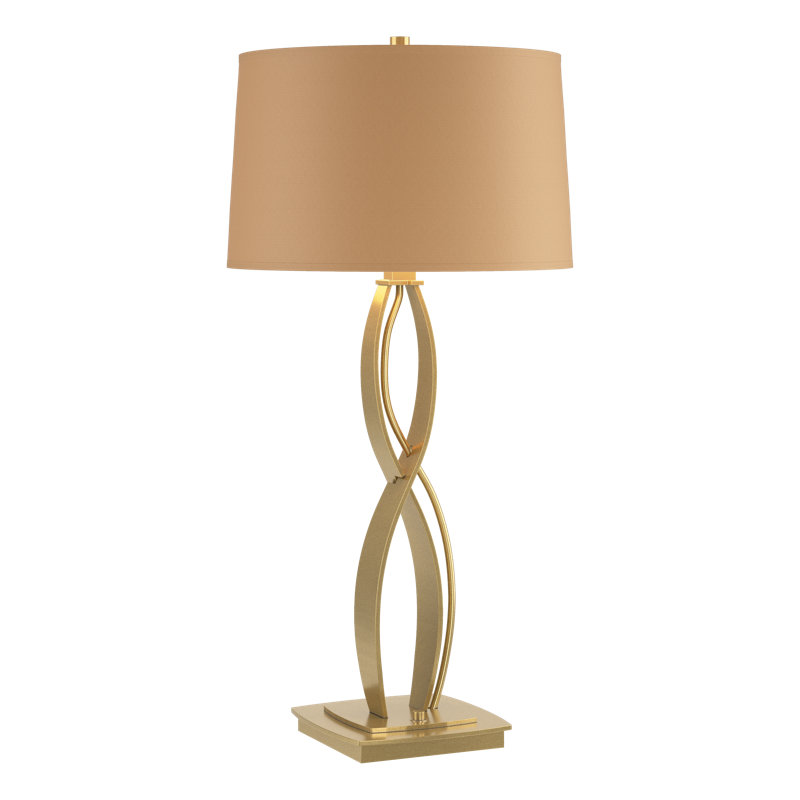 Almost Infinity Table Lamp, Modern Brass, Natural Anna