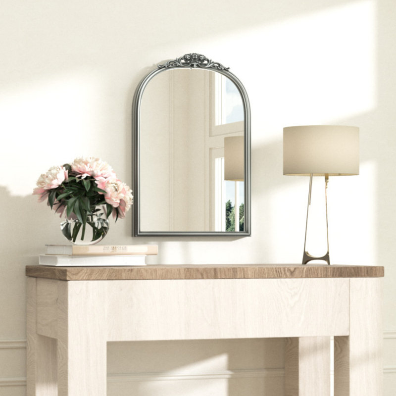 Miroir mural Arnott, 24 po x 16 po, Argent antique