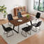 7-Piece Extendable Kitchen Dining Table with 6 Modern Dining Chairs-121934043-121934041