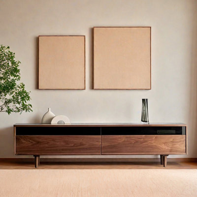 Wabi-sabi style solid wood TV cabinet