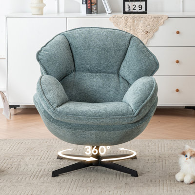 Upholstered Tufted Swivel Accent Chair