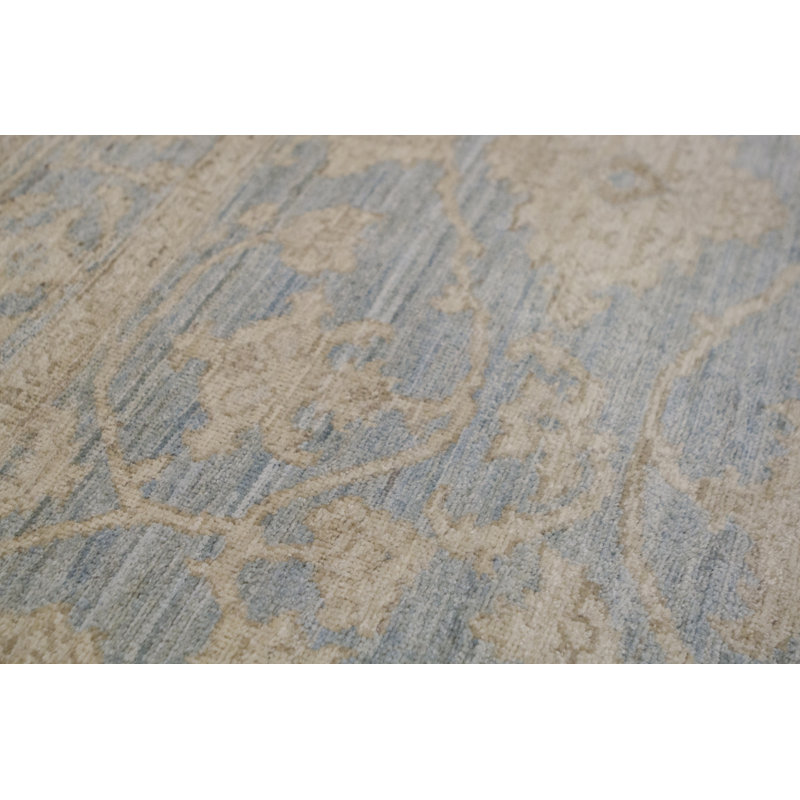 Hand-Knotted High-Quality Light Blue Area Rug