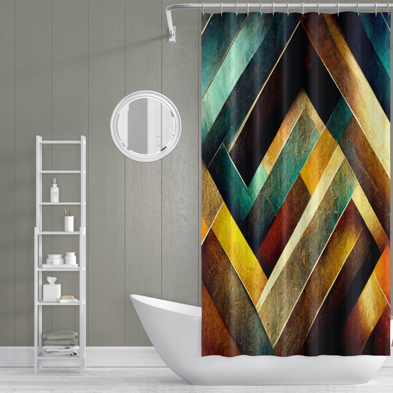 Rideau de douche abstrait, H 72 po x l 70 po