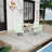 Holiday - 4-Pack Modern Striped Color Block Chairs - Waterproof PP Seat & Sturdy Metal Legs, Indoor/Outdoor Dining Set for Patio, Balcony, Café (White & Green)