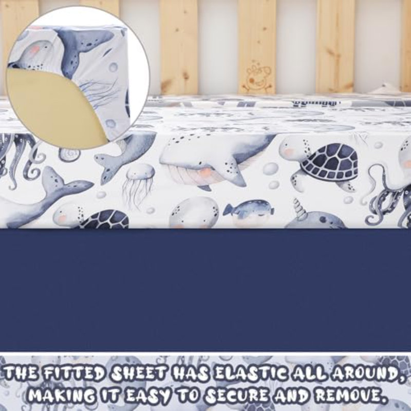 Ensemble de literie pour lit de bébé 3 pièces Under The Sea