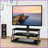 TV Furniture, Modern Black Tempered Glass Swivel TV Stand | Fits 32-65 Inches | Black | Glass