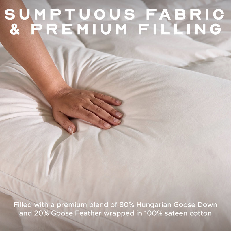 Retreat by Snuggledown Hungarian Goose Down Soft Support Pillow – Luxury Front Sleeper Comfort