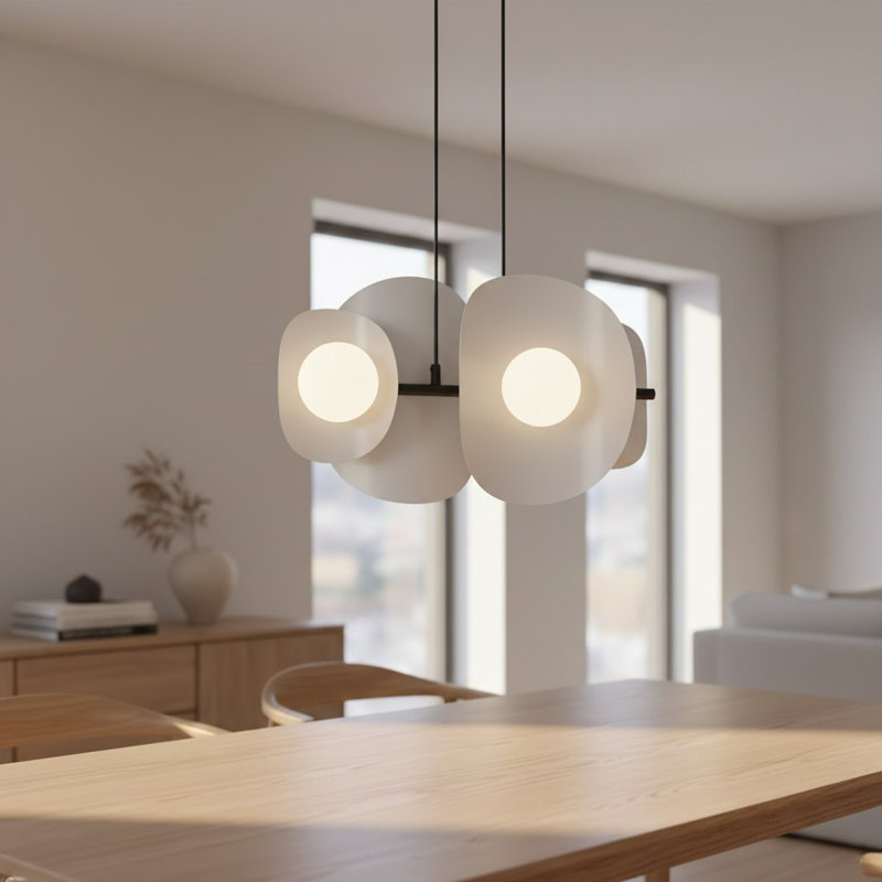 - Light Matt Pendant, Grey, 4 Lights