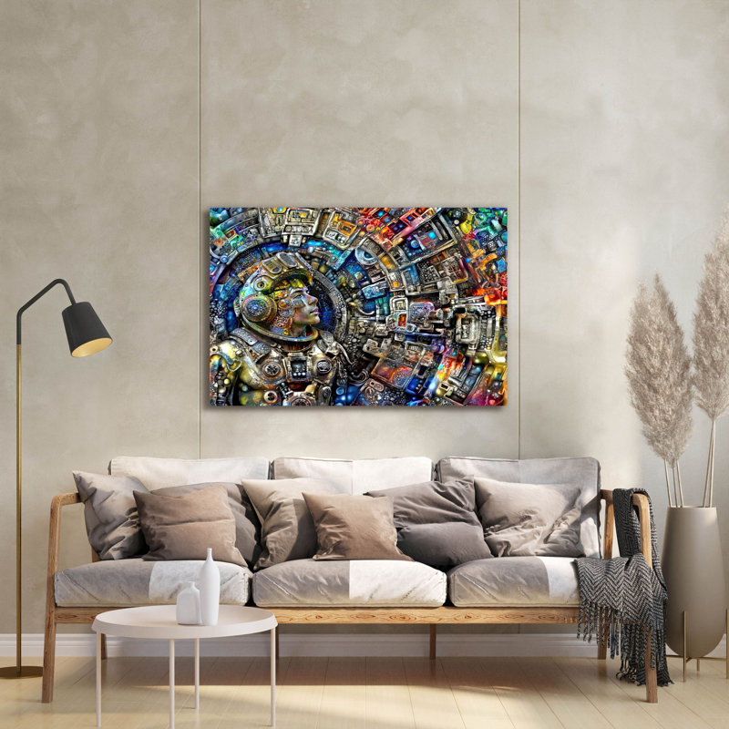 «Hacia El Om obligo De La Luna», art mural en verre acrylique par Pierre Gavidia, 36 po x 24 po, 36"x24"