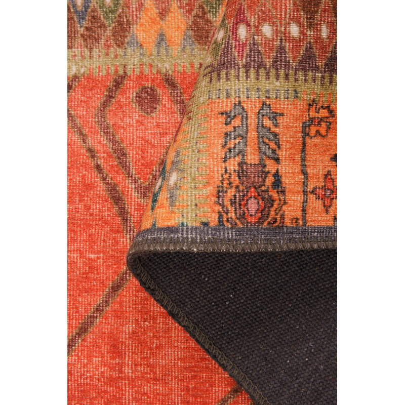 Tapis décoratif orange et brun, Rectangle 8 pi 3 po x 11 pi 6 po