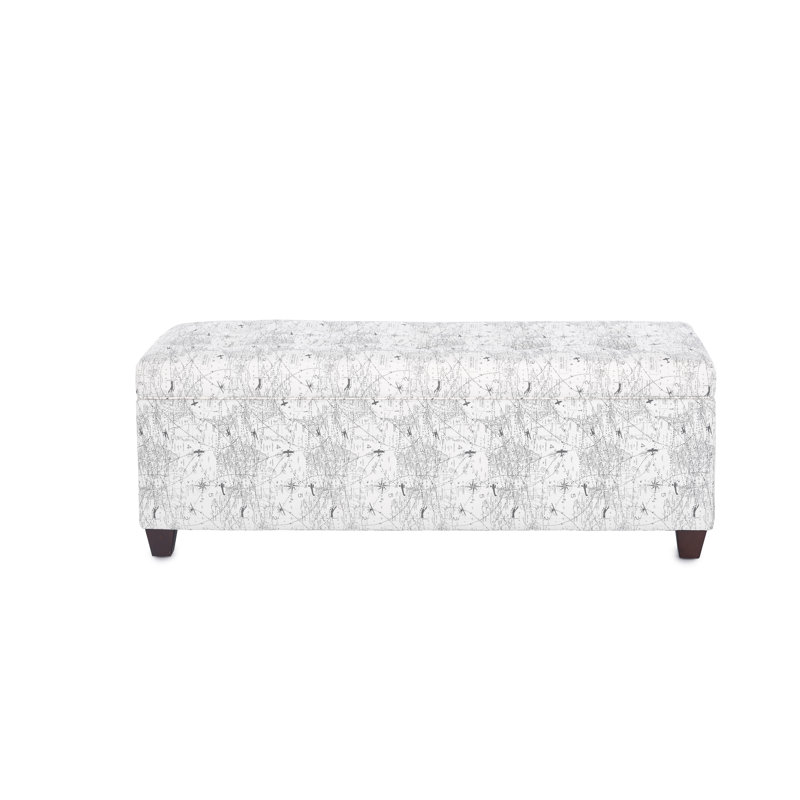 Cappiello Upholstered Storage Bench, Navy/White