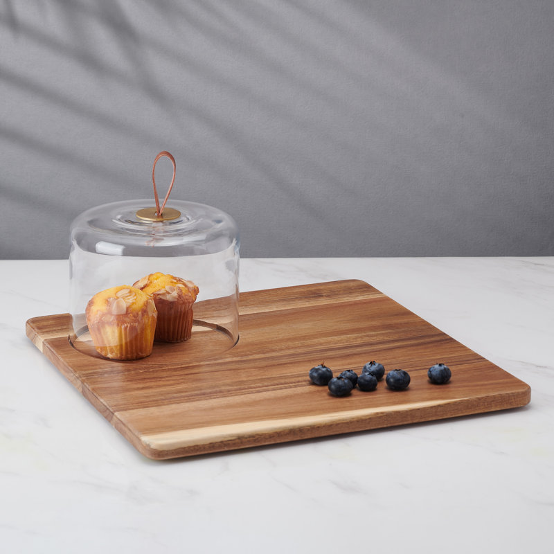 Glenwood Square Serve Board with Cloche