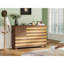 Hand - Buffet de 55 po, 2 tiroirs 3 portes, multifonctionnel pour la cuisine et les espaces de vie, console de café, tablettes réglables, protection pour les pointes, capacité de 200 livres, palette de couleurs brun jaune,