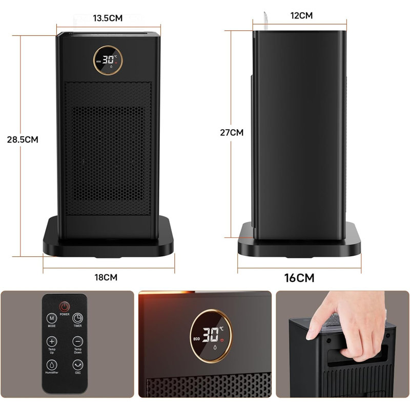 LIFERUN QNQ Electric Radiator Space Heater, 28.50" H x 18" W x 16" D, 1500w