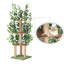 Arbre à chat 60,6 po à 3 niveaux avec fausses feuilles vertes, grande tour pour chat avec poteaux à griffer en sisal, maisonnette d'intérieur pour chat et grands chats