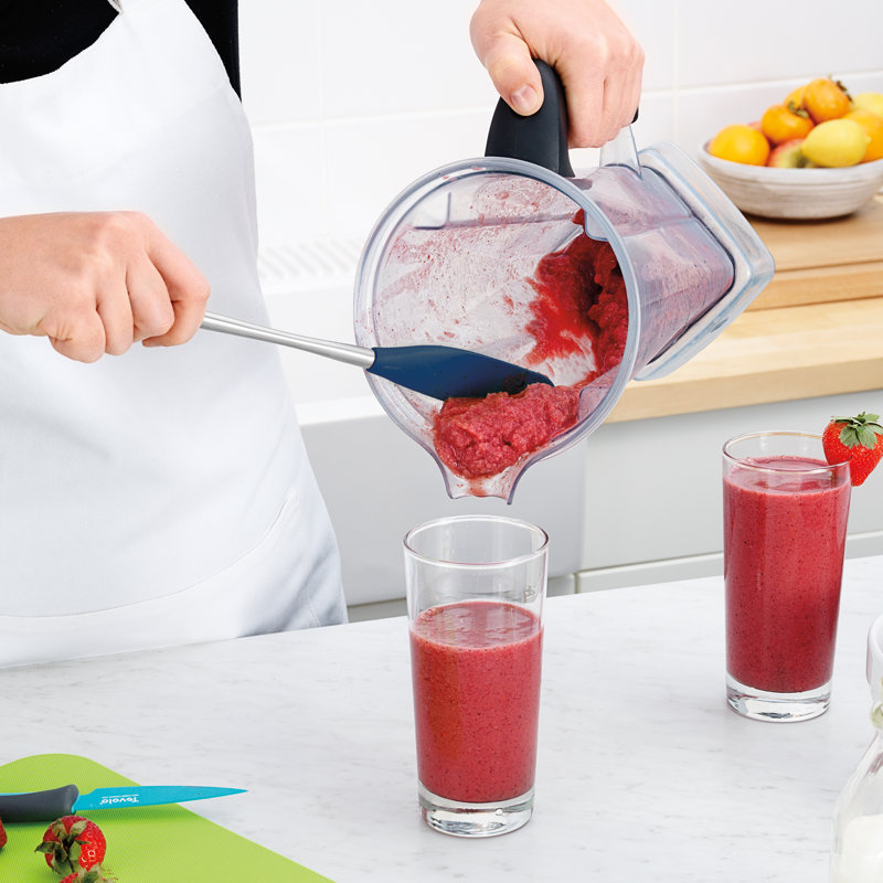 Tovolo Flex-Core Long-Handled Silicone Jar Scraper Spatula, Stainless Steel Handle, Heat-Resistant Silicone Head With Curved Front For Scooping & Scraping, Dishwasher-Safe & BPA-Free