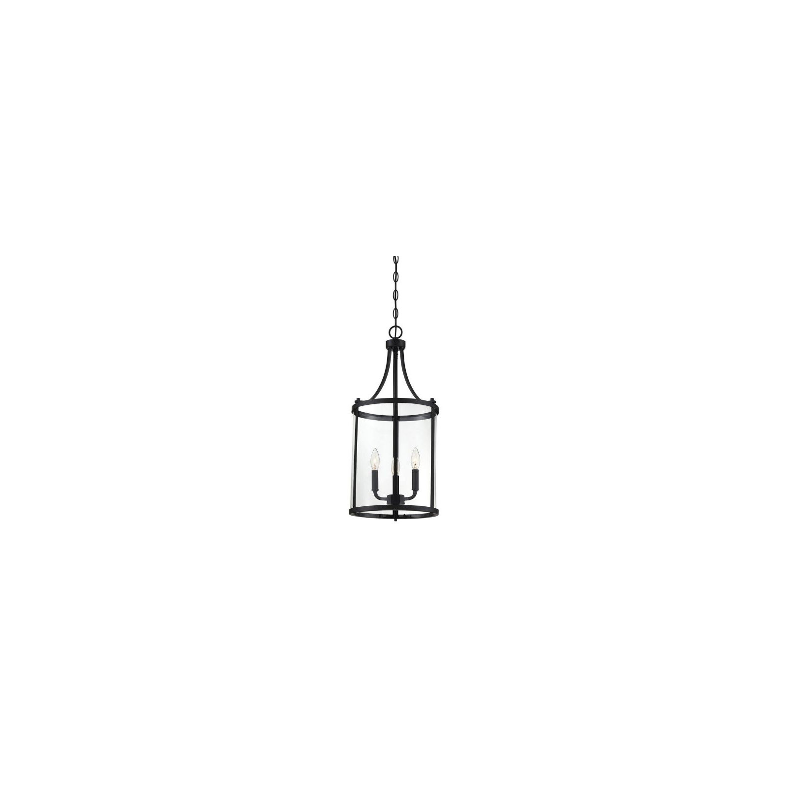 Wayland Dimmable Lantern Chandelier, Black, 26" H x 12" W x 12" D, 3 Lights