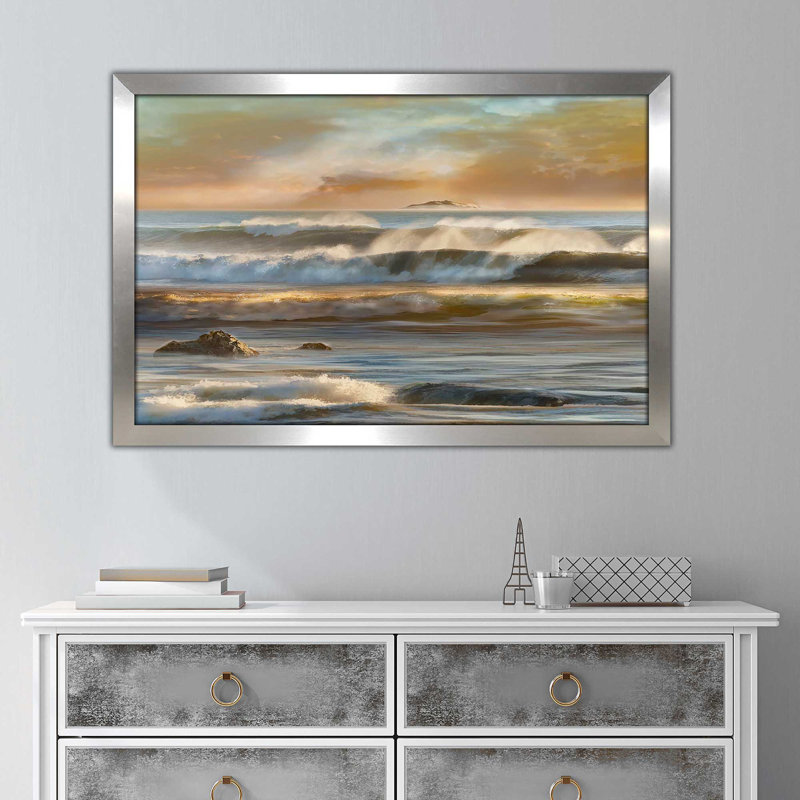 «Distant Island II», reproduction d'impression encadrée, H 21,5 po x l 27,5 po x P 0,75 po, Encadrement argenté