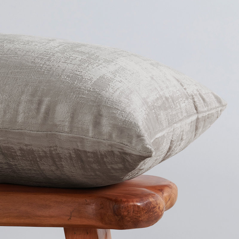 Textured Velvet Textured Rectangular Pillow Cover, Steeple Gray