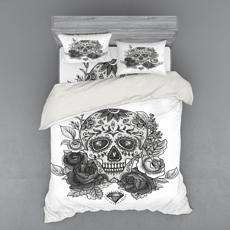 Ensemble de housse de couette Sugar Skull, Housse de couette grand + 3 pièces supplémentair