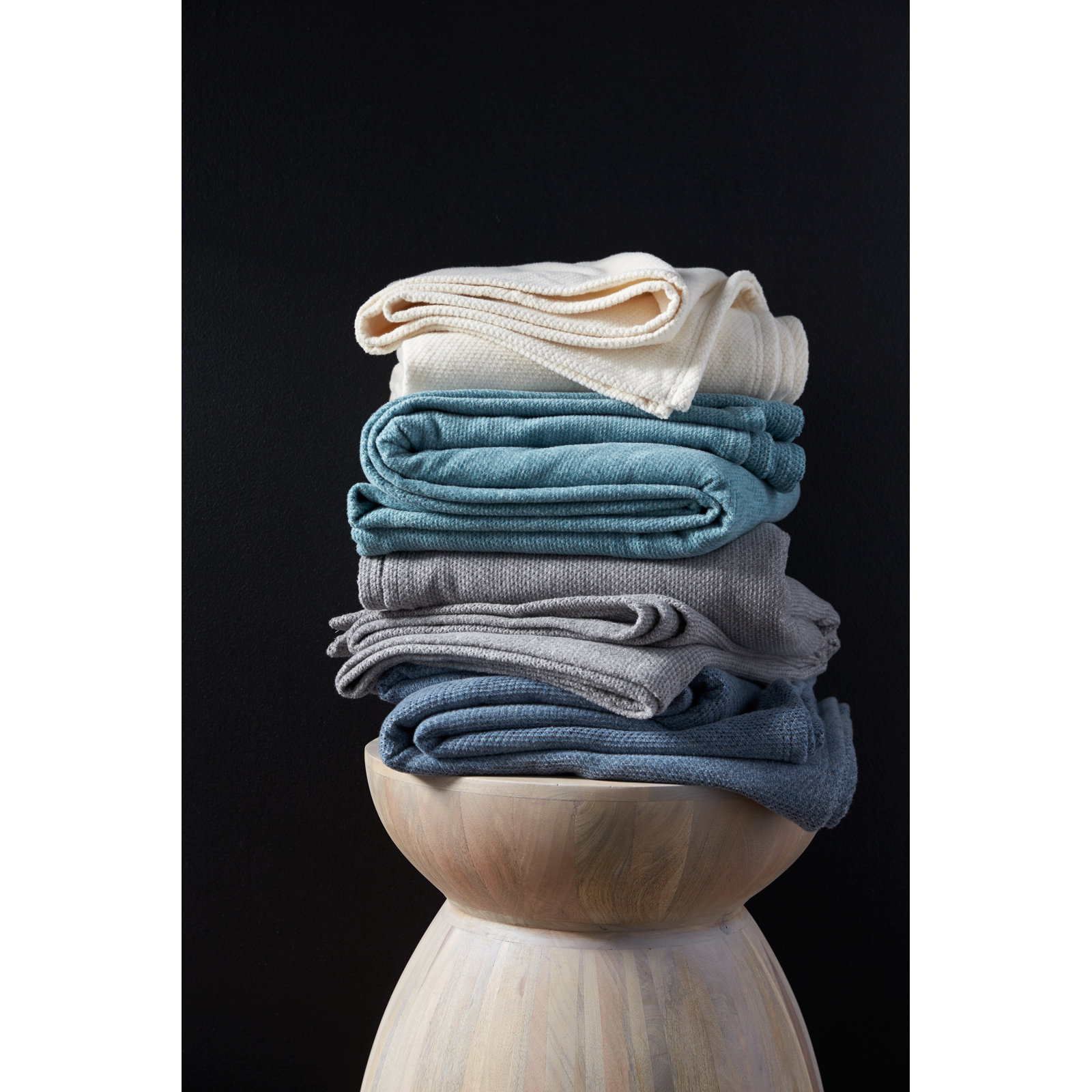 Sequoia Hand Woven Throw Blanket, Gray, King
