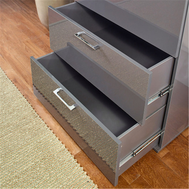 Commode décorative 4 tiroirs Ayanne, Gris foncé