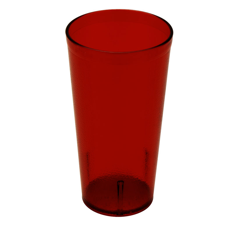 GET Gobelets de restaurant en plastique robustes, Rouge, Verre à vin sans pied