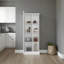 Garde-manger Ayora avec 4 tablettes de rangement ouvertes et une armoire à une porte pour le rangement caché, un garde-manger polyvalent pour la cuisine, le linge ou la lessive
