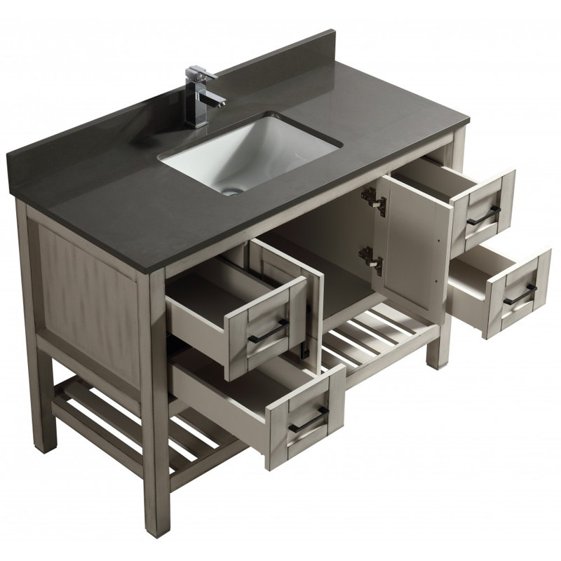 Base de meuble-lavabo simple 47 po seulement, Gris antique