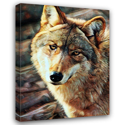  Aldridge, Ashley Gallery Wrapped Canvas Art Titled: Gray Wolf Glare