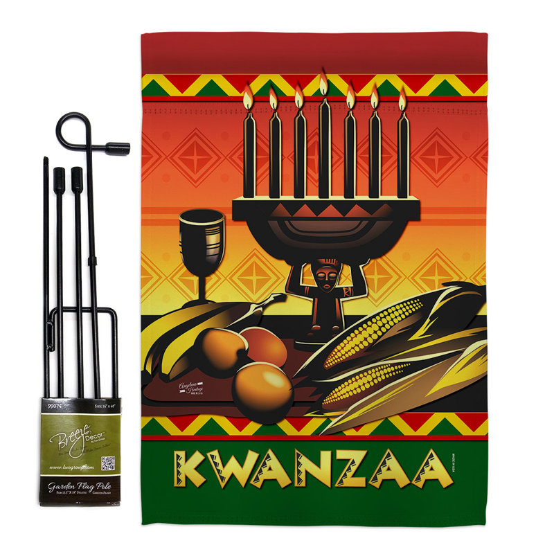 Ensemble de drapeaux en mélange de polyester 18,5 x 13 po Celebrate Kwanzaa