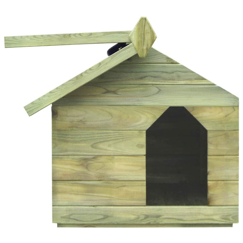 Cale Impregnated Pinewood Portable Dog House, 65cm H  x 75 cm W x 78 cm D