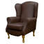 Brown Faux Leather Fireside Chair