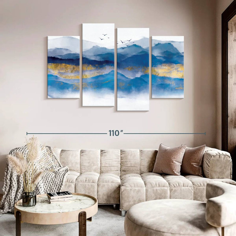 " Mountain Layers " 4 - Pieces, 54" H x 84" W x 1.25" D