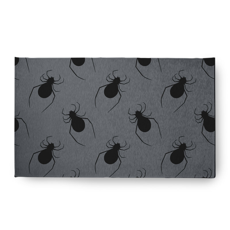 Tapis rectangulaire gris en acier tissé à la machine Daynesha, Rectangle 1 pi 6 po x 2 pi 6 po