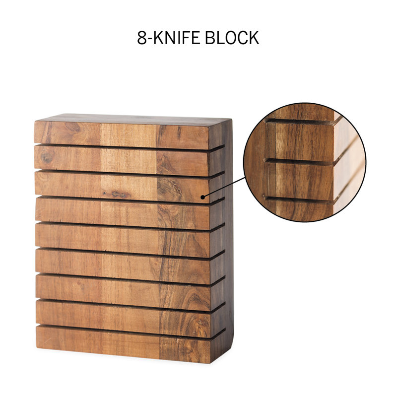 Acacia Wood Horizontal 8-Knife Block