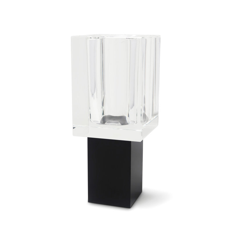 Vase de table en cristal Feryal, H 7,50 po x l 3,25 po x P 3,25 po
