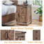 Table d'appoint de style champêtre avec station de recharge, table d'appoint en bois avec rangement, tablette réglable et prises intégrées-1313410261