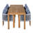 Ardessa 4-Person Modern Coastal Outdoor Patio Dining Set with Handwoven Rope Chairs, Solid Acacia Wood Table, Cushions & Adjustable Legs for Garden, Backyard, Poolside-129020556