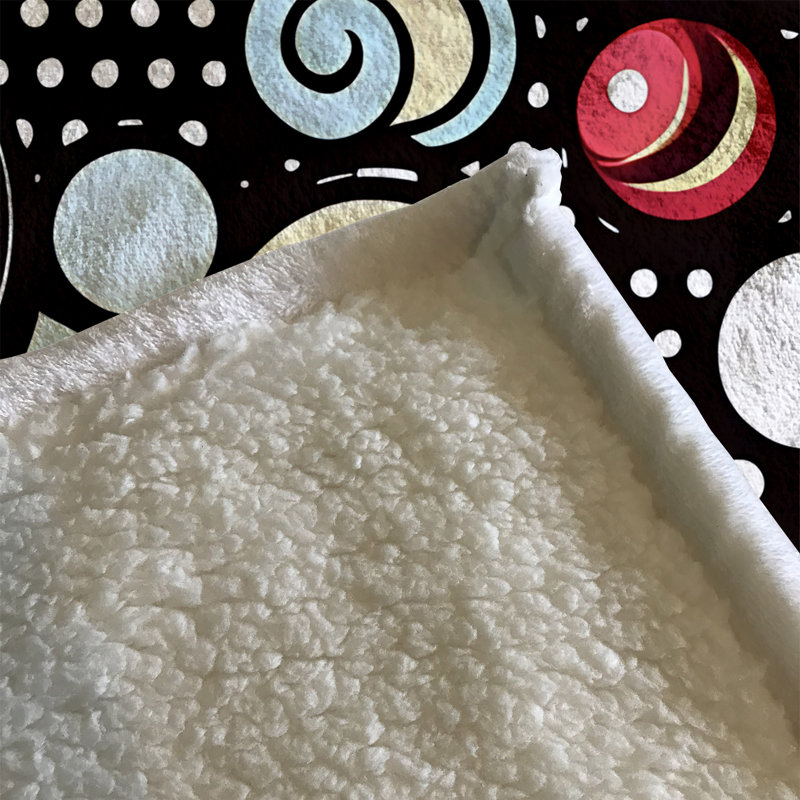 Throw Blanket, 68" W x 80" L, Abstract/Polka Dot, Black/White/Blue/Red