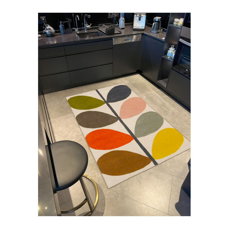 Tapis tissé à motif floral pastel et lavable, Carré 3 pi 3 po