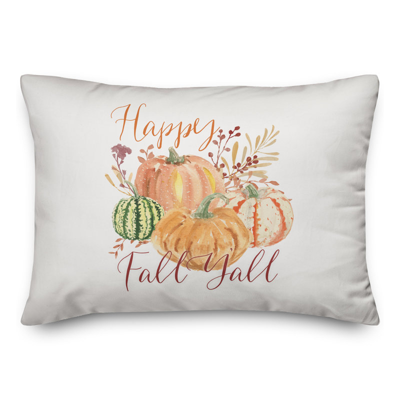  Happy Fall Watercolor Rectangular Pillow Cover & Insert