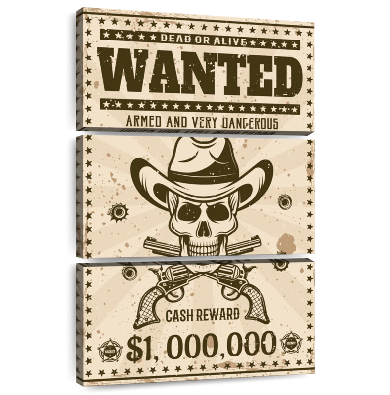 Lelar Skull Wanted Poster, 32" H x 20" W
