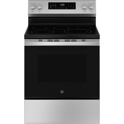 GE 30"" Free Standing Electric Convection Range With No Preheat Air Fry And Easywash Oven Tray -  GRF600AVSS