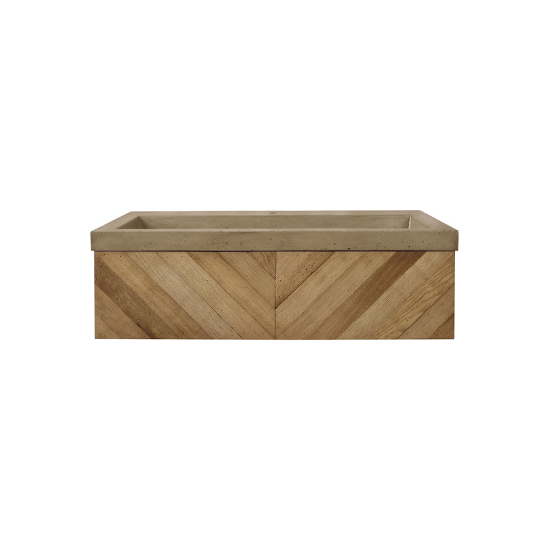 Vintner 36" Wall-Mounted Single Bathroom Vanity Set, Chardonnay , Single Faucet Hole, Earth