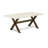 9 Piece Dining Set Includes a Rectangle Dining Room Table with X-Legs and 8 Light Sable Linen Fabric Upholstered Parson Chairs, Distressed Jacobean-1056749703-1056749700-1056749696